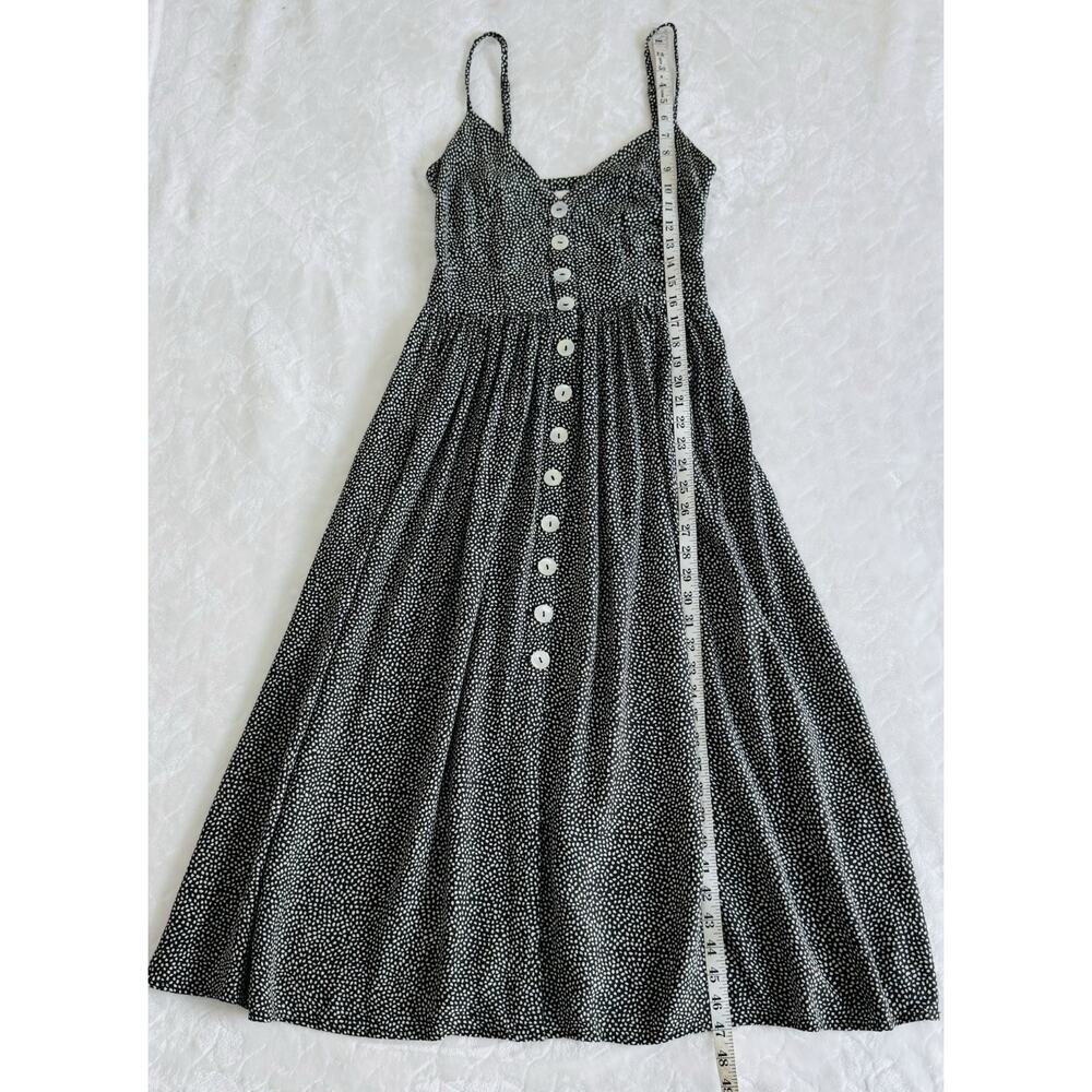 Auguste the Label Size US 2 Tear Drop Staple Charcoal Dot Print Midi Dress - Picture 6 of 8